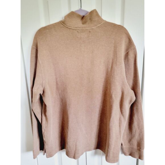 Polo Ralph Lauren Men's‎ XL Vintage Sweater Brown Logo 1/4 Zip LS Cotton - Picture 2 of 6